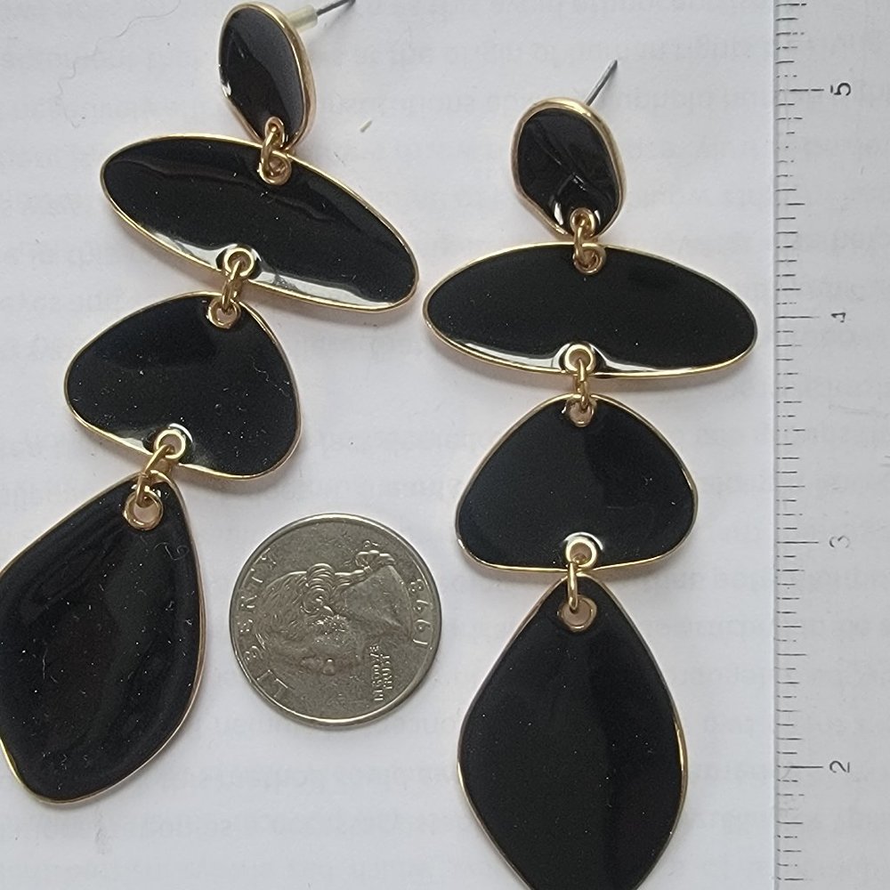 Anthropologie Dangle Black Statement Earrings